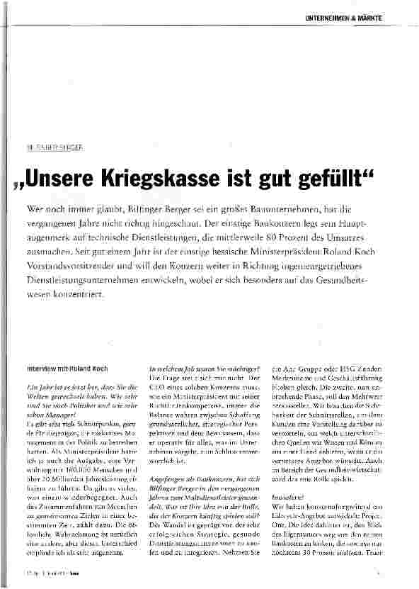 Vorschauseite 2: „Unsere Kriegskasse ist gut gefüllt