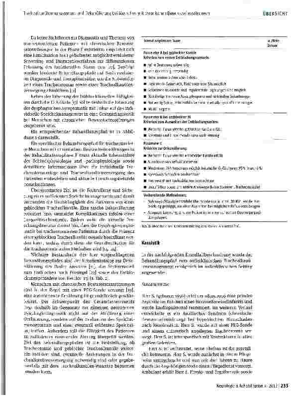 Vorschauseite 5: Trachealkanülenmanagement und Dekanülierung bei Menschen mit chronischen Bewusstseinsstörungen