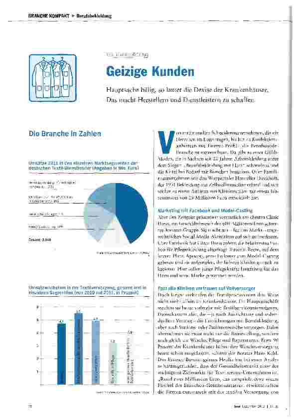 Vorschauseite 1: Geizige Kunden Hauptsache billig, so lautet die Devise der Krankenhäuser. Das macht Herstellern und Dienstleistern zu schaffen.