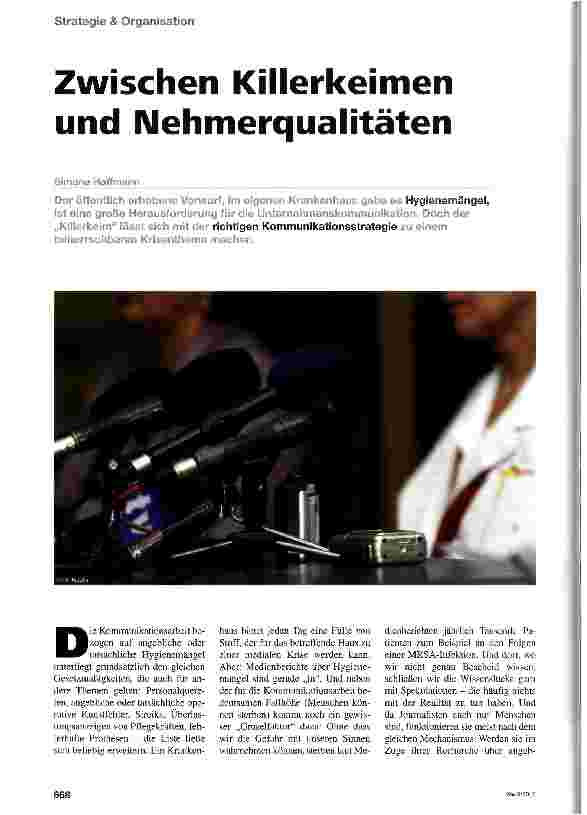 Vorschauseite 1: Zwischen Killerkeimen und Nehmerqualitäten