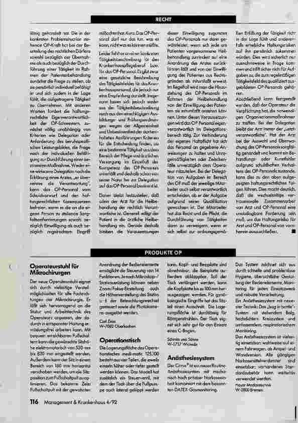 Vorschauseite 3: Die Tätigkeit des OP-Personals aus juristischer Sicht