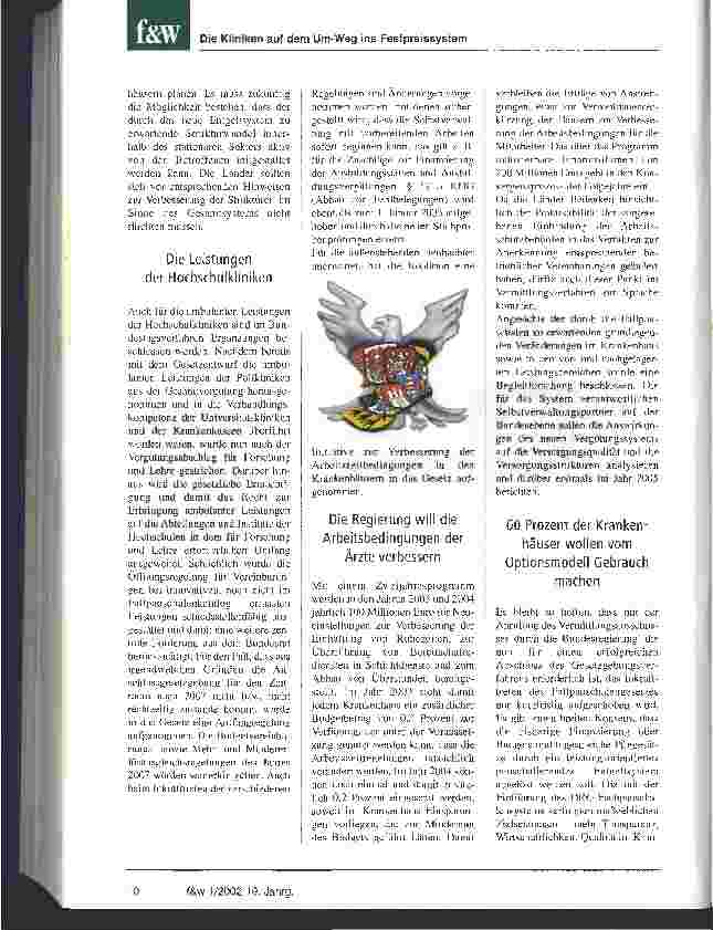 Vorschauseite 6: Die Kliniken auf dem Um-Weg ins Festpreissystem Vermittlungsverfahren für Fallpauschalengesetz erforderlich