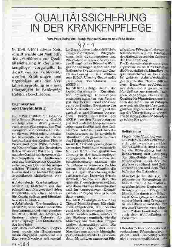 Vorschauseite 1: Qualitätssicherung in der Krankenpflege