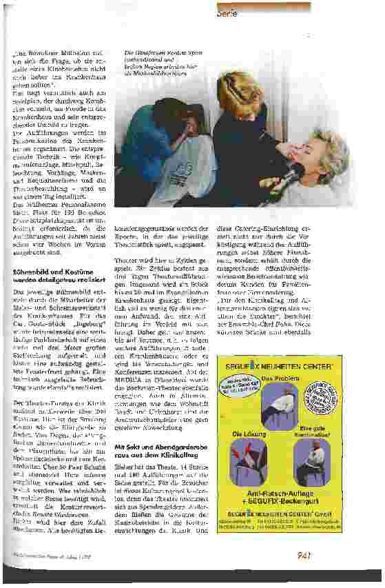 Vorschauseite 2: Vorhang auf im Krankenhaus Mit Theater dem Klinikalltag entfliehen