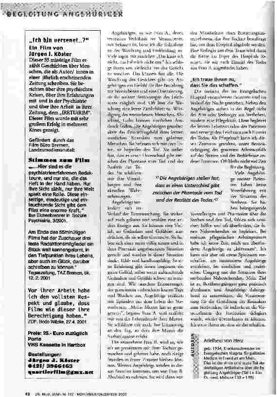 Vorschauseite 4: Mit dem Tod in Berührung kommen
