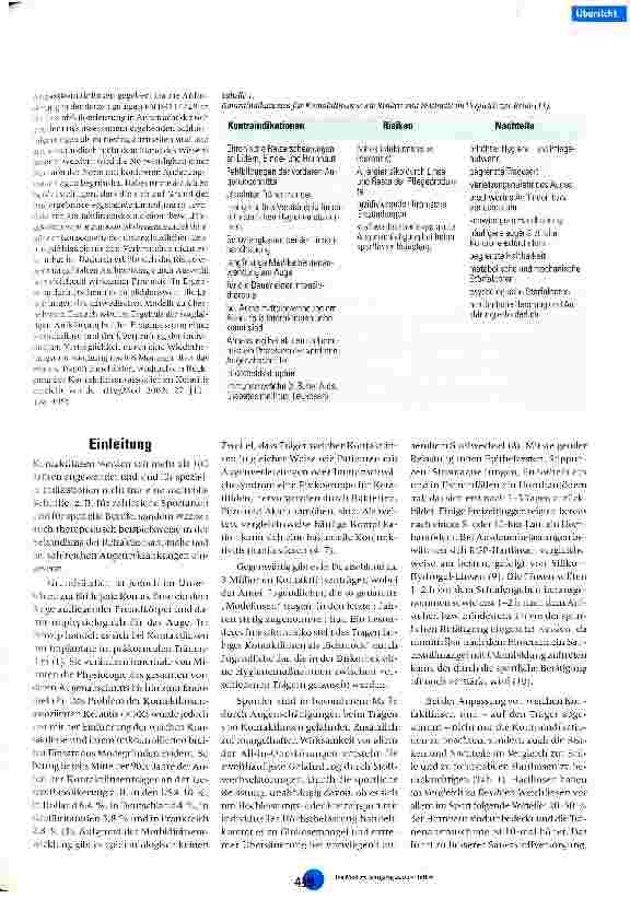 Vorschauseite 2: Häufigkeit, Ursachen und Prävention der Kontaktlinsen-assoziierten infektiösen Keratitis