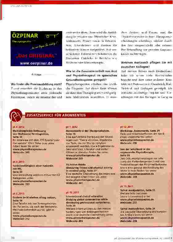 Vorschauseite 3: Physiotherapieausbildung in Spanien