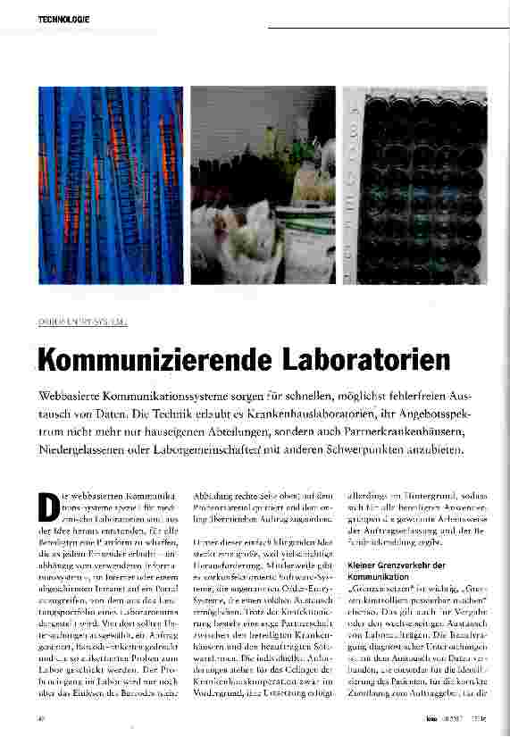 Vorschauseite 1: Kommunizierende Laboratorien