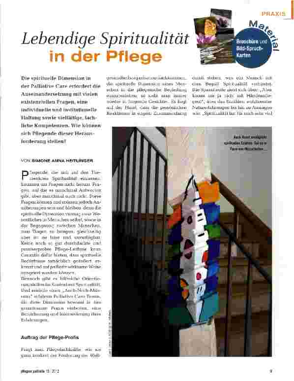 Vorschauseite 1: Lebendige Spiritualität in der Pflege