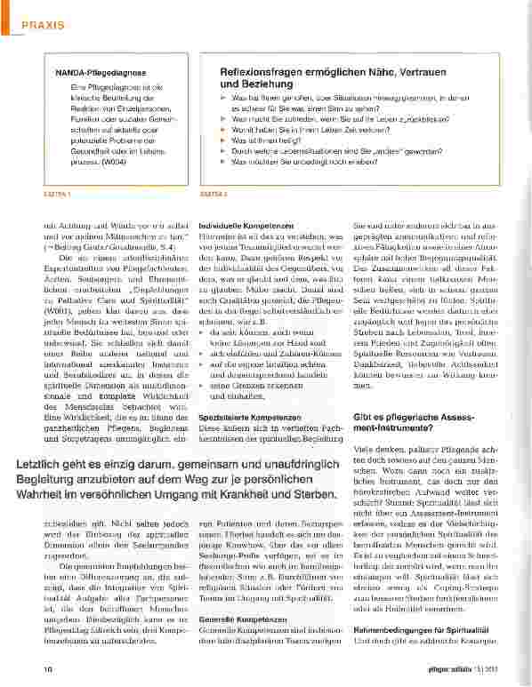 Vorschauseite 2: Lebendige Spiritualität in der Pflege