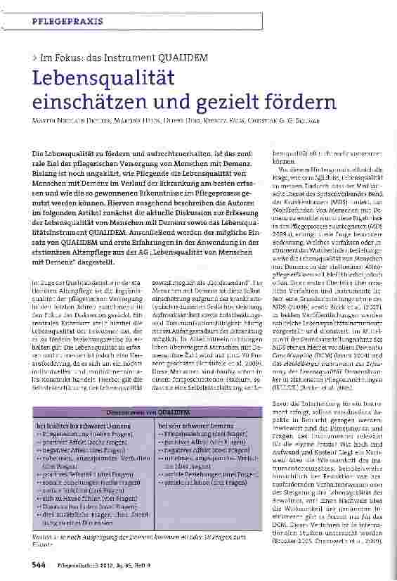 Vorschauseite 1: Im Fokus: Das Instrument QualidemLebensqualität einschätzen und gezielt fördern