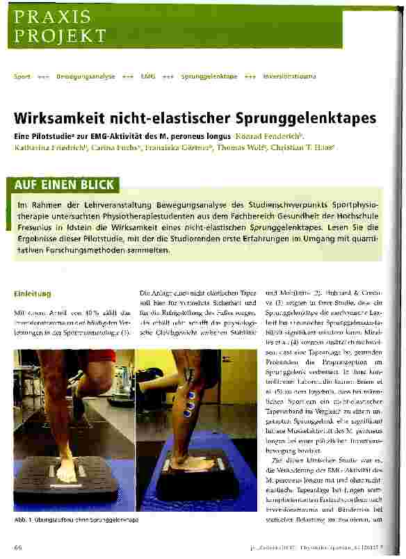 Vorschauseite 1: Wirksamkeit nicht-elastischer Sprunggelenktapes