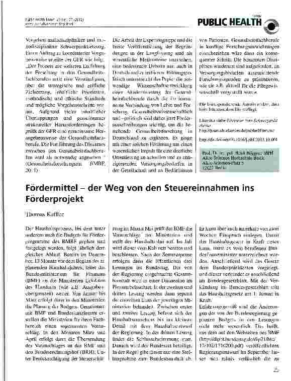 Vorschauseite 1: Fördermittel - der Weg von den Steuereinnahmen ins Förderprojekt