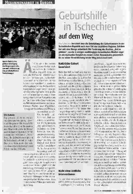 Vorschauseite 1: Geburtshilfe in Tschechien auf dem Weg