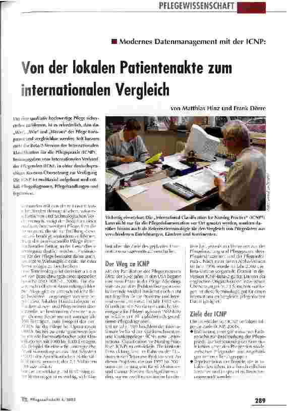 Vorschauseite 1: Von der lokalen Patientenakte zum internationalen Vergleich