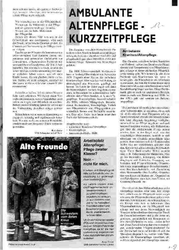Vorschauseite 1: Ambulante Altenpflege - Kurzzeitpflege