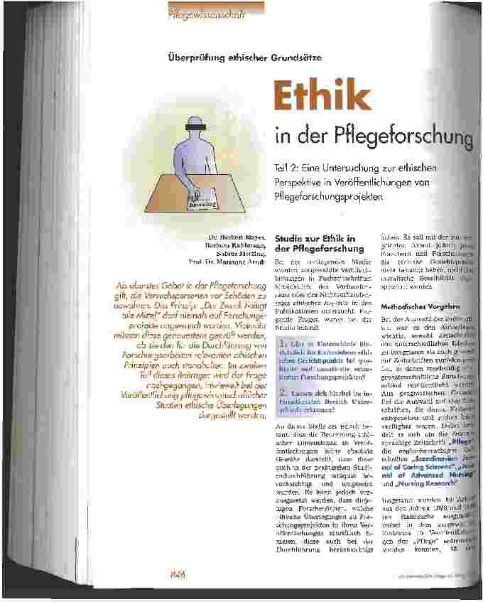 Vorschauseite 1: Ethik in der Pflegeforschung Überprüfung ethischer Grundsätze, Teil 2