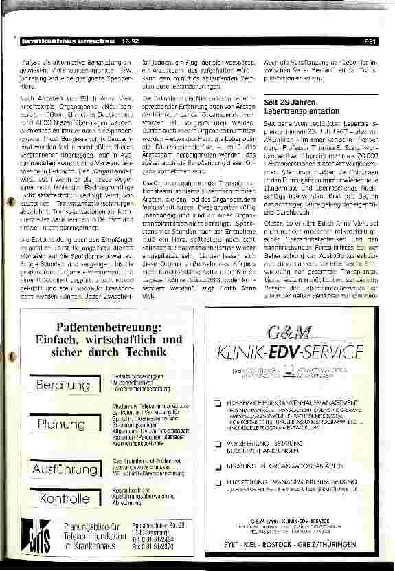 Vorschauseite 2: Der Wettlauf mit dem Leben Organtransplantation: Der große Durchbruch kam erst in den 80er Jahren