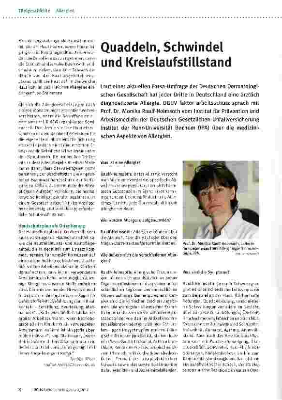 Vorschauseite 1: Quaddeln, Schwindel und Kreislaufstillstand