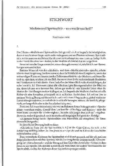 Vorschauseite 1: STICHWORT Medizin und Spiritualität - was macht uns heil?