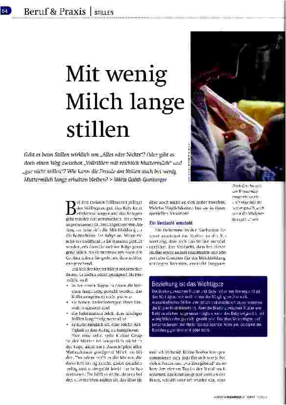 Vorschauseite 1: Mit wenig Milch lange stillen