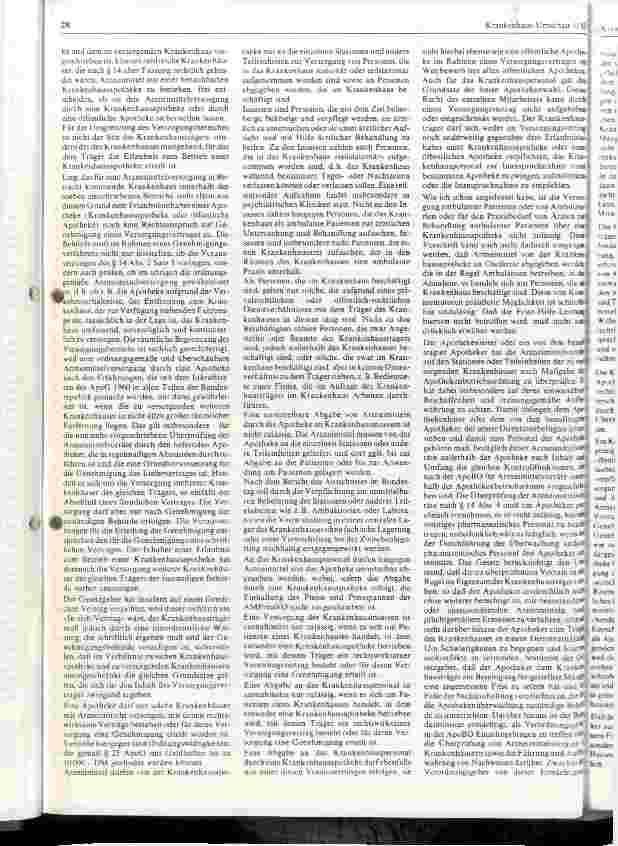 Vorschauseite 2: Auswirkungen der neuen Apothekengesetzgebung auf die Krankenhäuser