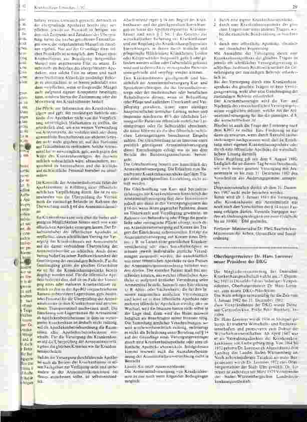 Vorschauseite 3: Auswirkungen der neuen Apothekengesetzgebung auf die Krankenhäuser