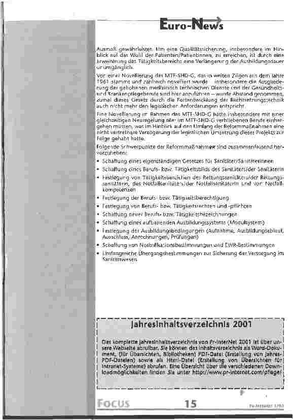 Vorschauseite 2: Kompetenzerweiterungen für Sanitäter Neues Sanitätergesetz?