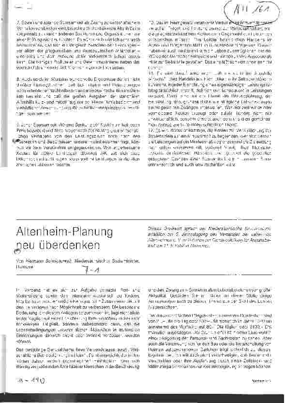 Vorschauseite 1: Altenheim - Planung neu überdenken