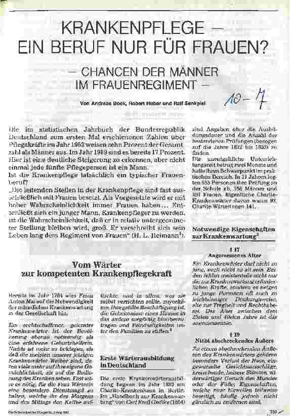Vorschauseite 1: Krankenpflege - ein Beruf nur für Frauen? - Chance der Männer im Frauenregiment