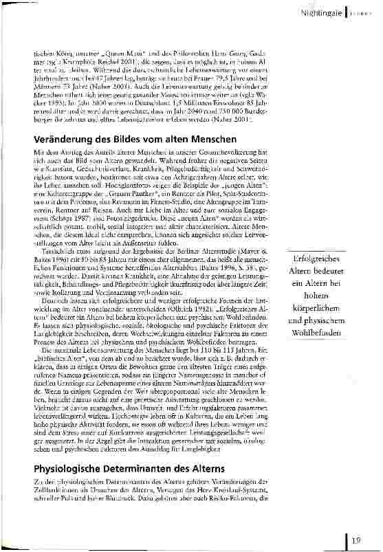 Vorschauseite 2: Aspekte der Langlebigkeit Plädoyer für einen notwendigen Wandel der Pflegekultur