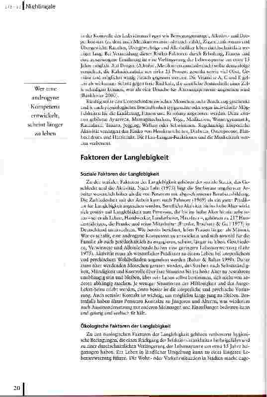 Vorschauseite 3: Aspekte der Langlebigkeit Plädoyer für einen notwendigen Wandel der Pflegekultur