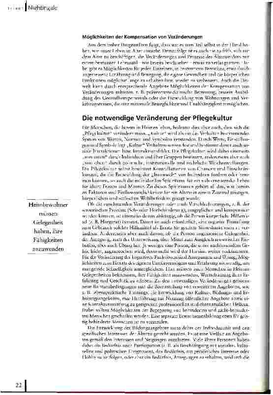 Vorschauseite 5: Aspekte der Langlebigkeit Plädoyer für einen notwendigen Wandel der Pflegekultur