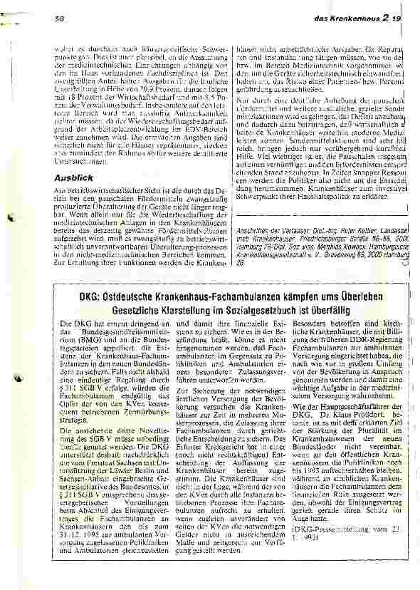 Vorschauseite 5: Wiederbeschaffungsbedarf von Krankenhäusern im Bereich der kurzfristigen Anlagegüter sowie kleiner baulicher Maßnahmen