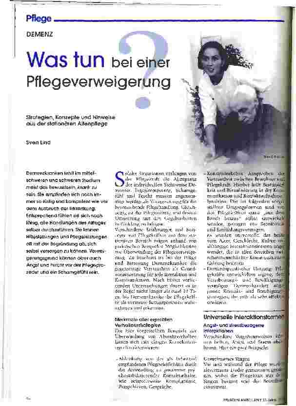 Vorschauseite 1: Was tun bei einer Pflegeverweigerung