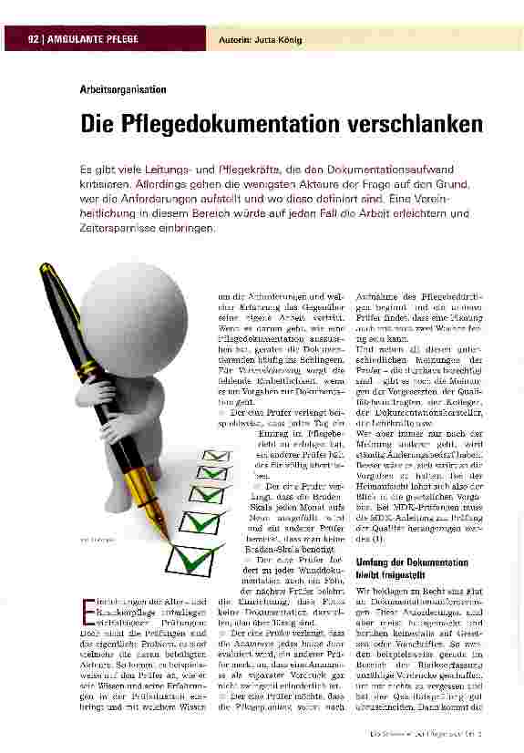 Vorschauseite 1: Die Pflegedokumentation verschlanken