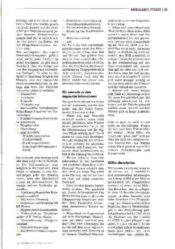 Vorschauseite 2: Die Pflegedokumentation verschlanken