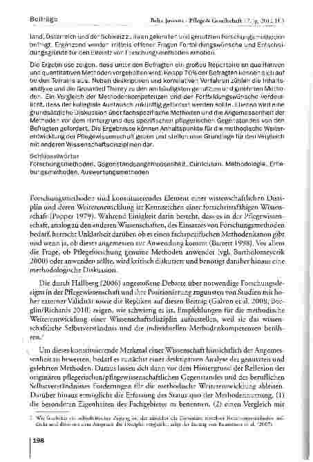 Vorschauseite 2: Methodennutzung, -präferenz und -fortbildungsbedarfe in der deutschsprachigen Pflegewissenschaft