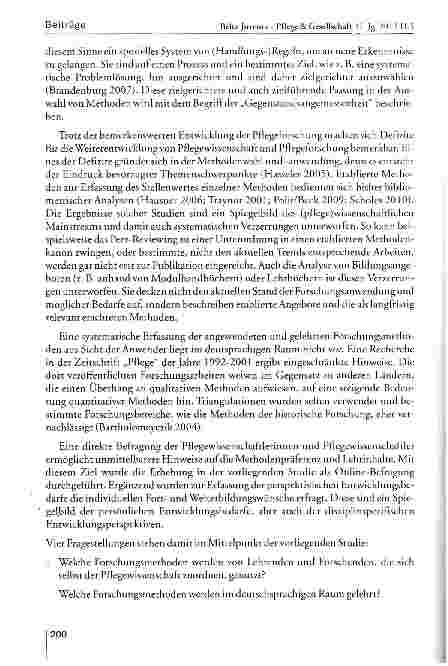 Vorschauseite 4: Methodennutzung, -präferenz und -fortbildungsbedarfe in der deutschsprachigen Pflegewissenschaft