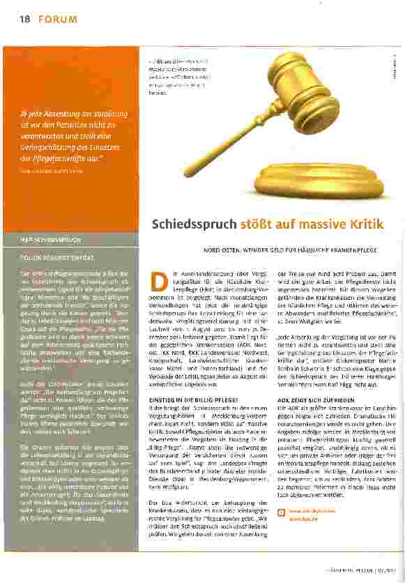 Vorschauseite 1: Schiedsspruch stößt auf massive Kritik