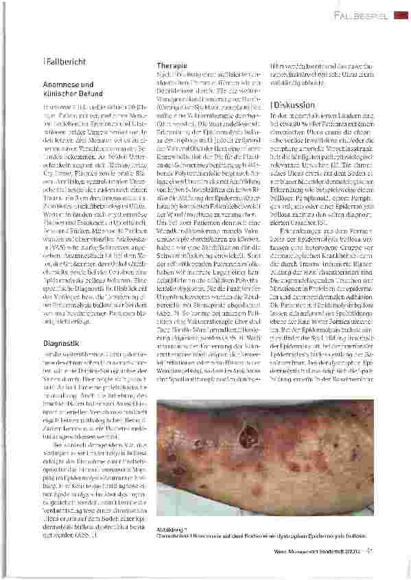 Vorschauseite 2: Modifizierte Vakuumtherapie bei einem Patienten mit Epidermolysis bullosa dystrophica