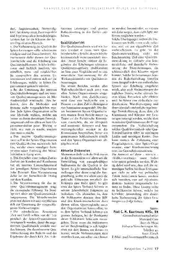 Vorschauseite 2: Qualitätsentwicklung in der Spitex