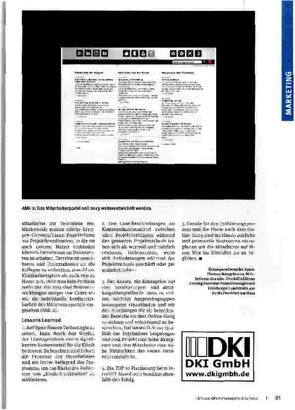 Vorschauseite 4: KlinikNet 2. 0 - der Weg zum innovativen Mitarbeiternetzwerk