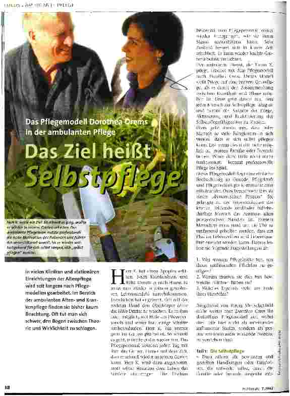 Vorschauseite 1: Das Ziel heißt Selbstpflege