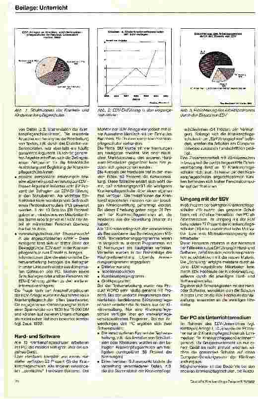Vorschauseite 2: Computer in Krankenund Kinderkrankenpflegeschulen Analyse und Interpretation einer statistischen Erhebung zum Einsatz. .