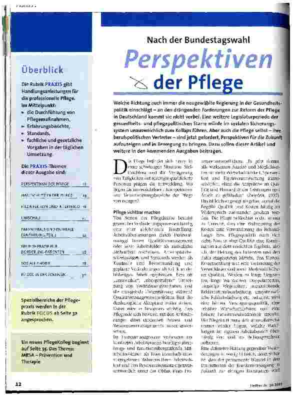 Vorschauseite 1: Perspektiven der Pflege
