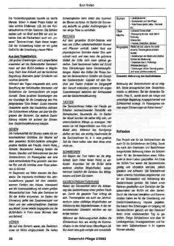 Vorschauseite 3: Sinn finden - Erschließen des BUGA-Geländes für Senioren/innen mit unterschiedlichen Einschränkungen