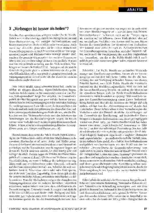 Vorschauseite 4: Gesundheitsals Gesellschaftspolitik