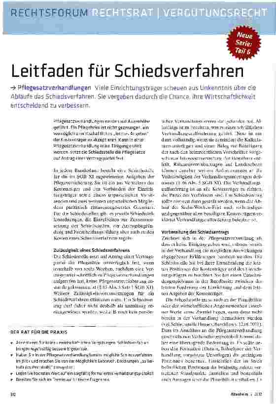 Vorschauseite 1: Leitfaden für Schiedsverfahren