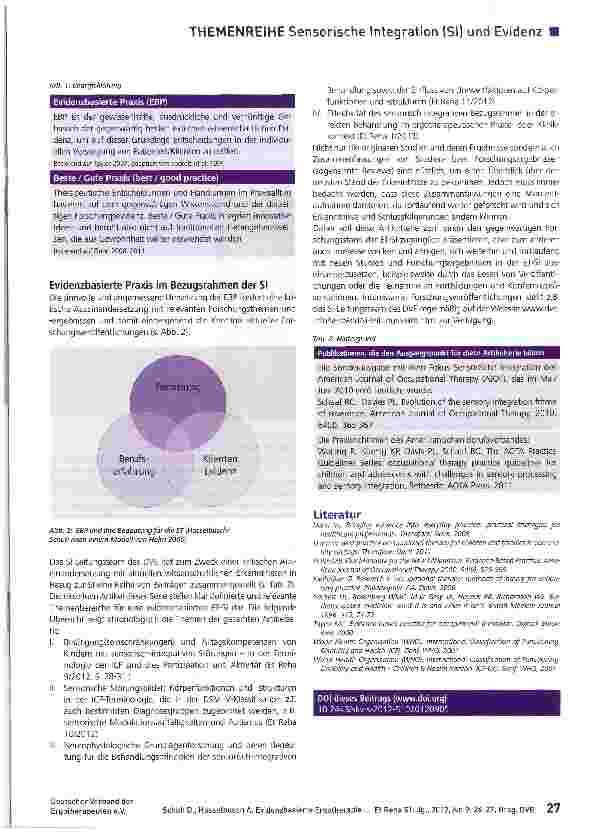 Vorschauseite 2: Evidenzbasierte Ergotherapie im Bezugs rahmen der Sensorischen Integration
